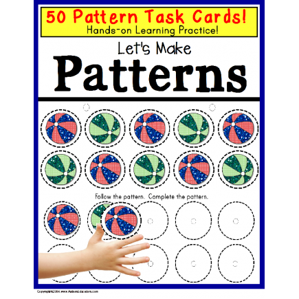 Pattern Task Cards with Data for Special Education